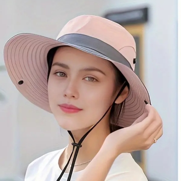 SUN SHADE BRIMMED HAT, VARIED COLORS, ONE SIZE FITS MOST - Picture 2 of 6